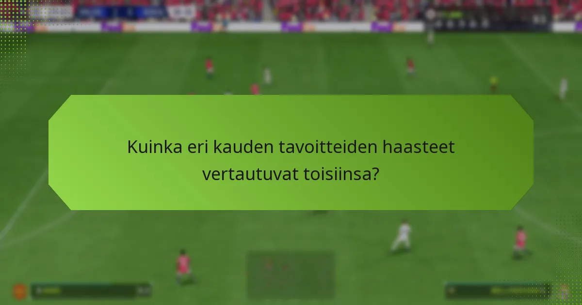 Kuinka eri kauden tavoitteiden haasteet vertautuvat toisiinsa?