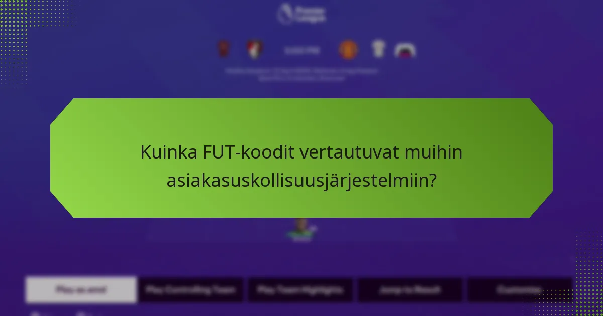 Kuinka FUT-koodit vertautuvat muihin asiakasuskollisuusjärjestelmiin?