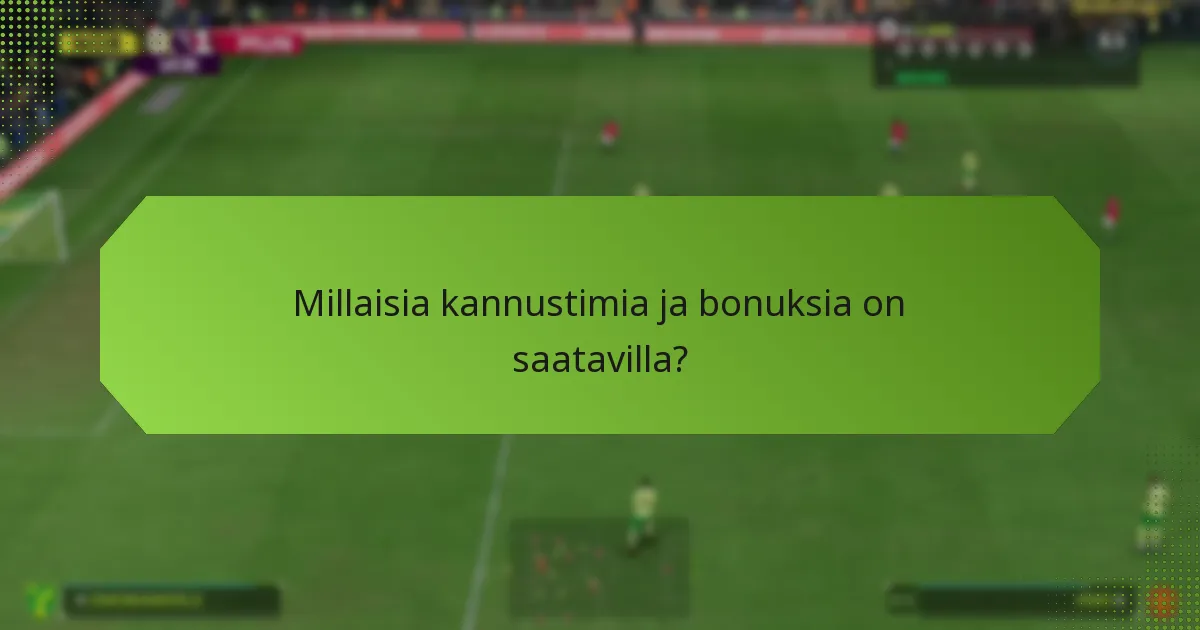 Millaisia kannustimia ja bonuksia on saatavilla?