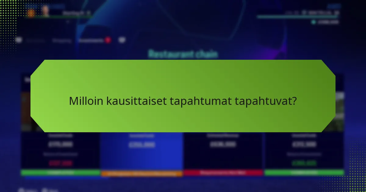 Milloin kausittaiset tapahtumat tapahtuvat?