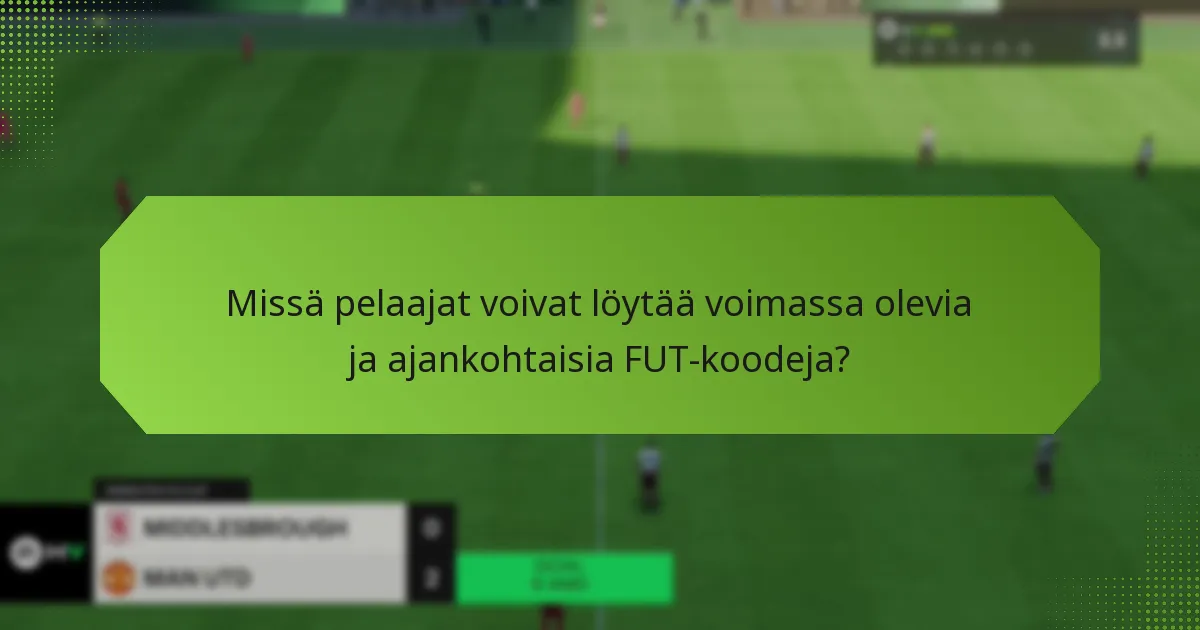 Missä pelaajat voivat löytää voimassa olevia ja ajankohtaisia FUT-koodeja?
